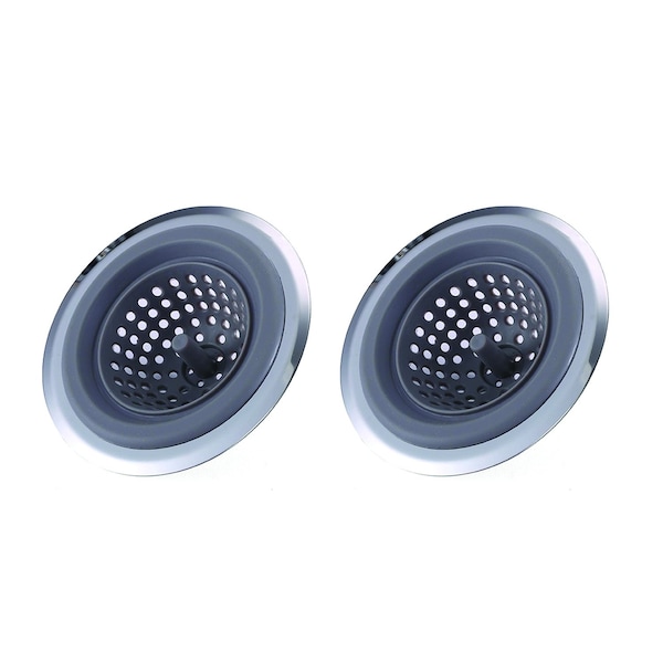 1947Kitchen 2 In 1 Clog-Free Multi-Purpose Silicone Kitchen Sink Strainer And Stopper, 2PK TI-BERKD-2PK - main